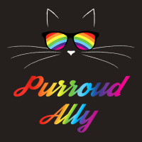 Purroud Ally Rainbow Sunglasses Cat Gay Pride Proud Ally Tank Top | Artistshot