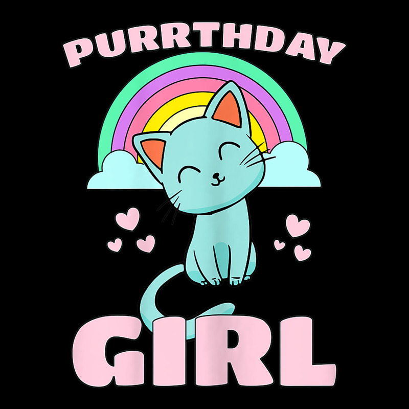 Purrthday Girl  Birthday Kitty Cat Rainbow  Hearts Shirt Men's 3/4 Sleeve Pajama Set | Artistshot