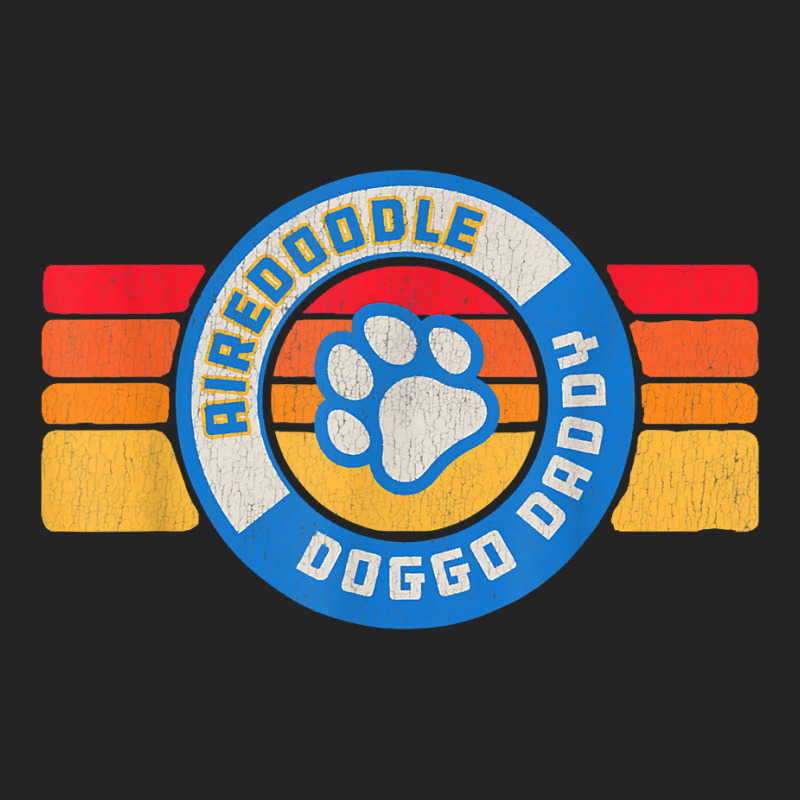 Retro Airedoodle Doggo Daddy 80s Vintage Dog Dad T Shirt 3/4 Sleeve Shirt | Artistshot