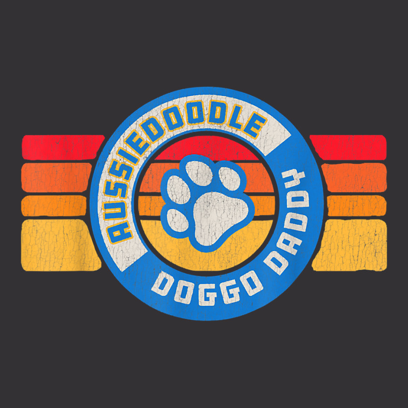 Retro Aussiedoodle Doggo Daddy 80s Vintage Dog Dad T Shirt Vintage Hoodie And Short Set | Artistshot