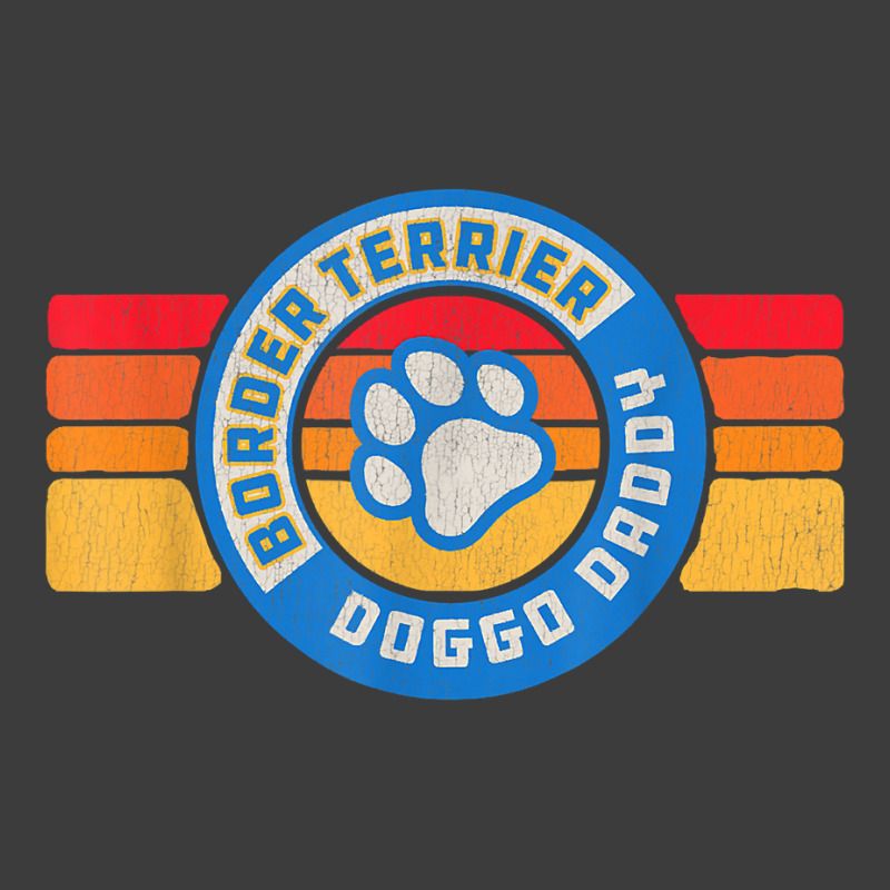 Retro Border Terrier Doggo Daddy 80s Vintage Dog Dad T Shirt Men's Polo Shirt | Artistshot