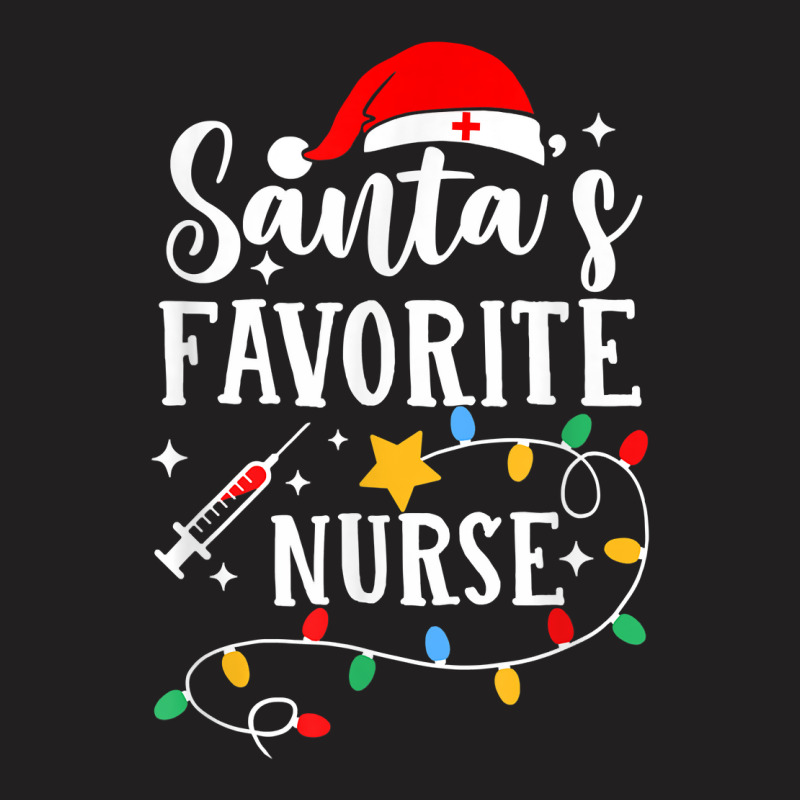 Santa's Favorite Nurse Christmas Lights Pajamas Boys Girls T Shirt T-shirt | Artistshot