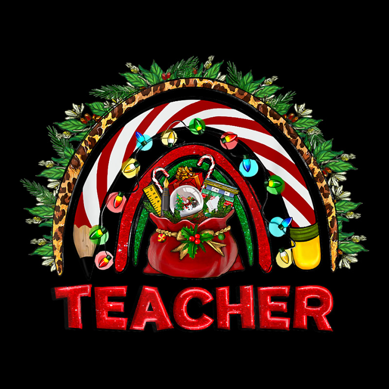 Western Christmas Teacher Funny Xmas Teacher Rainbow T Shirt Zipper Hoodie | Artistshot