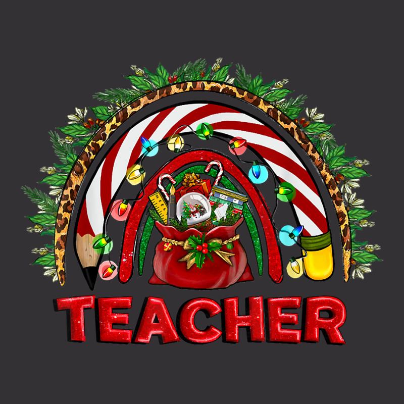 Western Christmas Teacher Funny Xmas Teacher Rainbow T Shirt Vintage Hoodie And Short Set | Artistshot