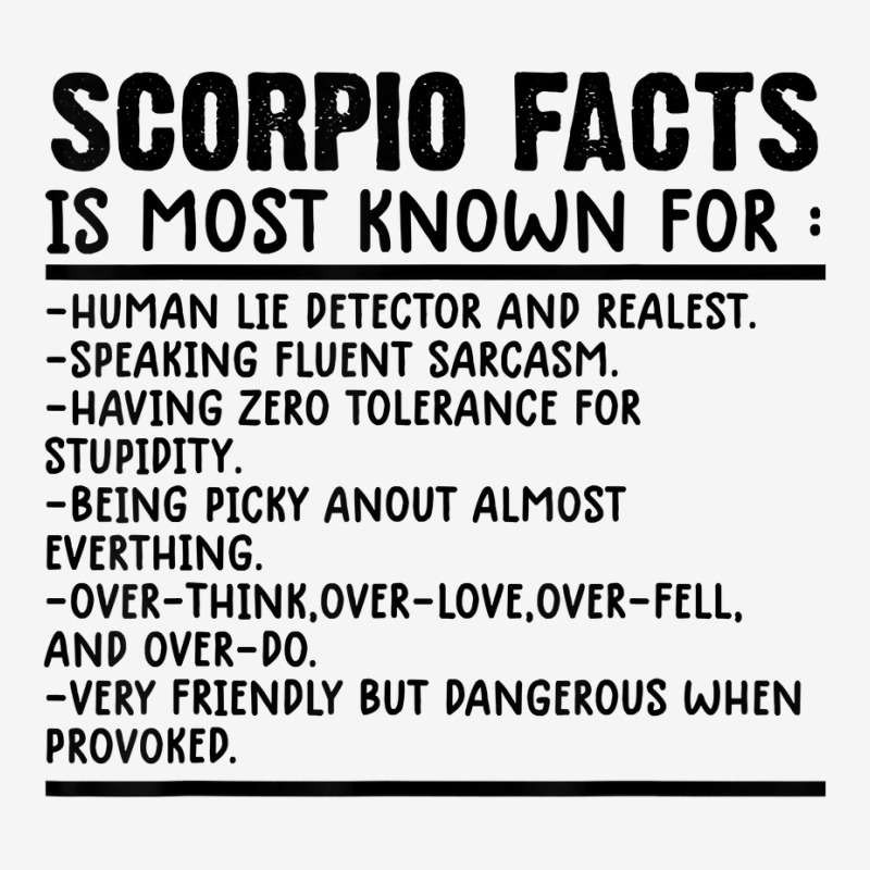 Scorpio Facts Shirt Funny Scorpio Birthday Zodiac Humor T Shirt Classic T-shirt | Artistshot