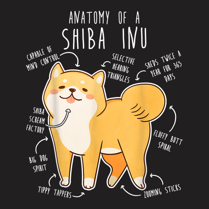 Shiba Inu Dog Anatomy, Funny Pet Red Shibe Mom Cute Doge Dad T Shirt T-shirt | Artistshot