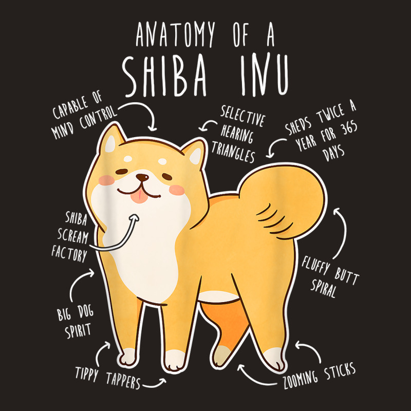 Shiba Inu Dog Anatomy, Funny Pet Red Shibe Mom Cute Doge Dad T Shirt Tank Top | Artistshot