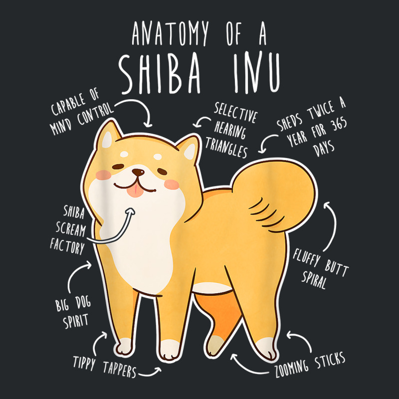 Shiba Inu Dog Anatomy, Funny Pet Red Shibe Mom Cute Doge Dad T Shirt Crewneck Sweatshirt | Artistshot