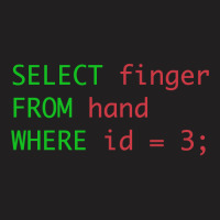 Sql Query Humor Select Finger From Hand Where Id = 3 T-shirt | Artistshot