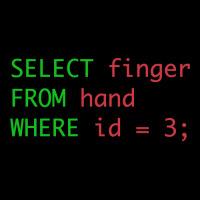 Sql Query Humor Select Finger From Hand Where Id = 3 V-neck Tee | Artistshot