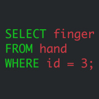 Sql Query Humor Select Finger From Hand Where Id = 3 Crewneck Sweatshirt | Artistshot