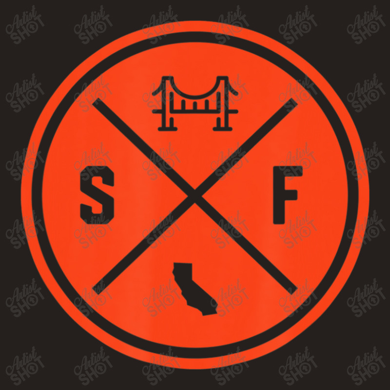 Classic San Francisco Sf Circle Patch Orange Tank Top | Artistshot