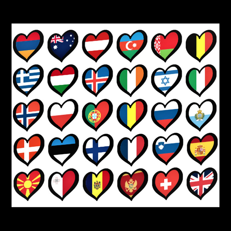 Eurovision Song Contest Flags Hearts Adjustable Cap by Min06 | Artistshot