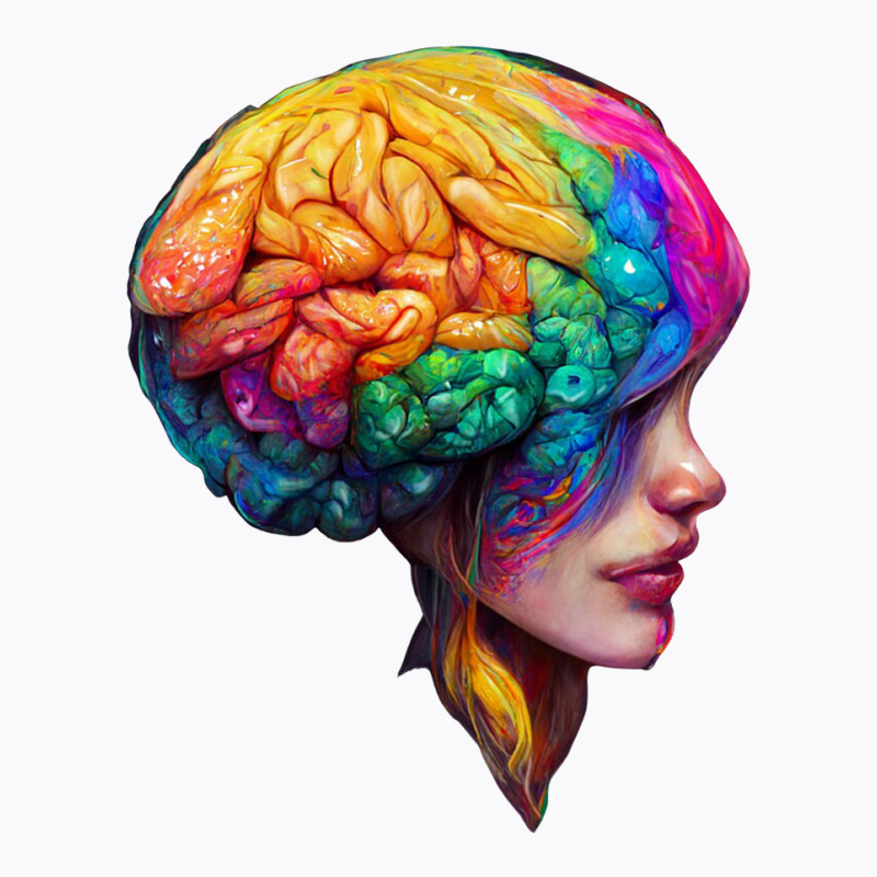 Human With Colourfull Brain T-shirt | Artistshot