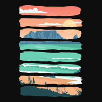 Beach Sunset T  Shirt Summer Sunset Beach Vacation Rocky Cliffs Ocean Crop Top | Artistshot