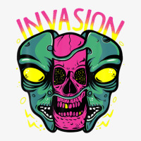 Cool Space Aliens Invasion Illustration Graphic Designs Art Ladies Fitted T-shirt | Artistshot