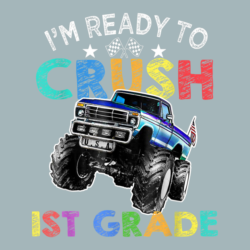 Funny I'm Ready To Crush 1st Grade Monster Truck Back To Sch Unisex Sherpa-lined Denim Jacket | Artistshot