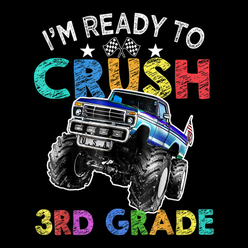 Funny I'm Ready To Crush 3rd Grade Monster Truck Back To Sch Men's Long Sleeve Pajama Set | Artistshot
