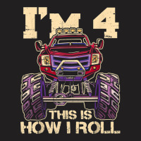 Funny Kids Monster Truck 4th Birthday Party  Gift T-shirt | Artistshot