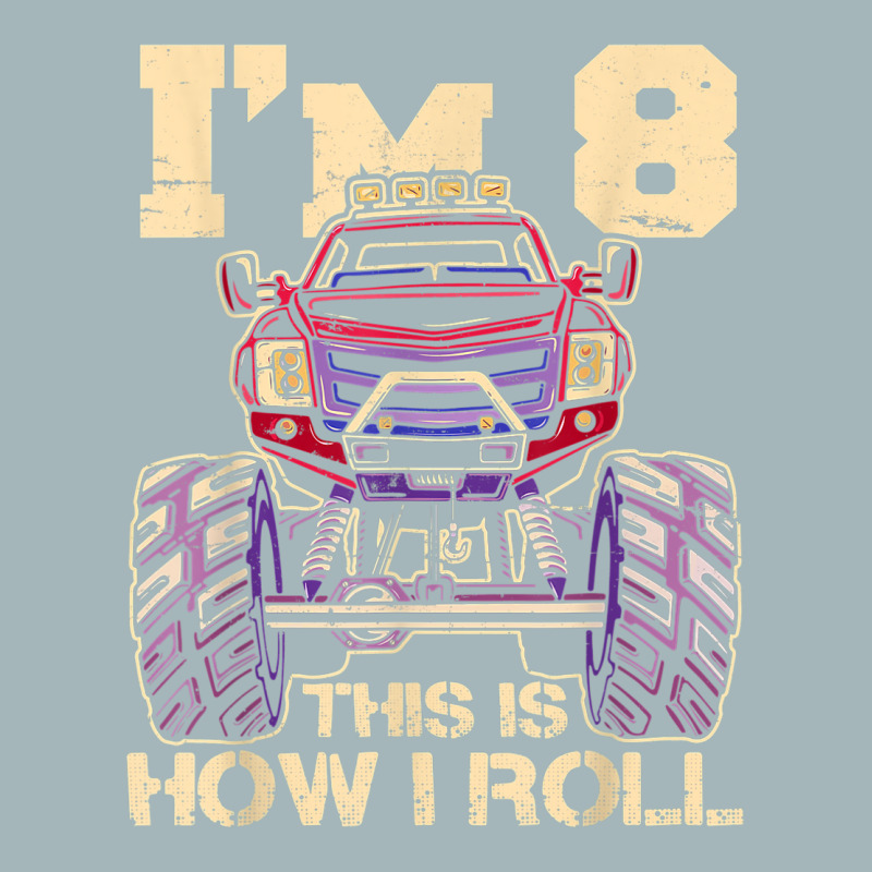 Funny Kids Monster Truck 8th Birthday Party  Gift Unisex Sherpa-lined Denim Jacket | Artistshot