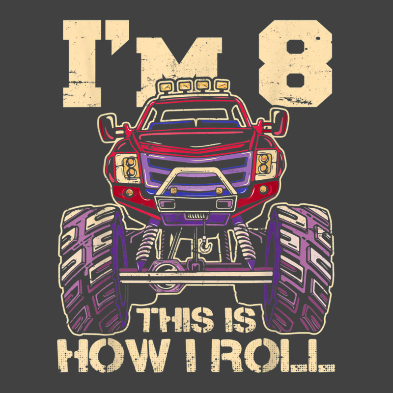 Funny Kids Monster Truck 8th Birthday Party  Gift Vintage T-shirt | Artistshot
