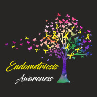 Tree Ribbons Endometriosis Awareness Support Endometriosis Warrior Gif Ladies Fitted T-shirt | Artistshot