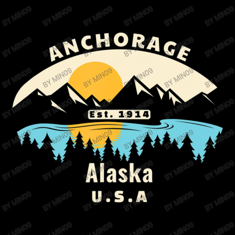 Anchorage Alaska Souvenir Mountain Sunset River V-Neck Tee by Min09 | Artistshot