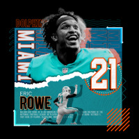 Eric Rowe Football Paper Poster Dolphins Adjustable Cap | Artistshot