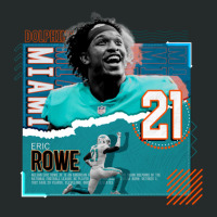 Eric Rowe Football Paper Poster Dolphins Women's Triblend Scoop T-shirt | Artistshot