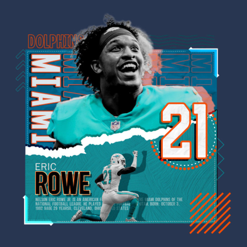 Eric Rowe Football Paper Poster Dolphins Ladies Denim Jacket by JemmaLyna | Artistshot