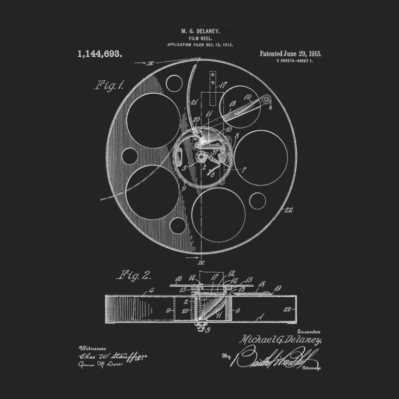 Film Reel Patent - Classic Cinema Art - Black Chalkboard 3/4 Sleeve Shirt by AcostaLopezJuan | Artistshot