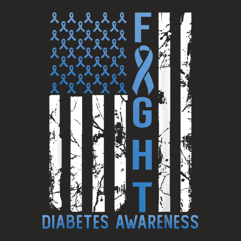 Support Fight Usa Flag Type 2 Type 1 Diabetes Awareness Ladies Fitted T-Shirt by ElizahTessieDenniston | Artistshot