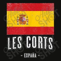 Les Corts Spain Es Flag City Top Bandera Ropa Scorecard Crop Tee | Artistshot