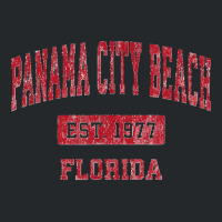 Panama City Beach Florida Fl Vintage Sports Design Red Desig Crewneck Sweatshirt | Artistshot