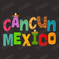 Cancun Mexico Sombrero Colorful Typography Racerback Tank | Artistshot