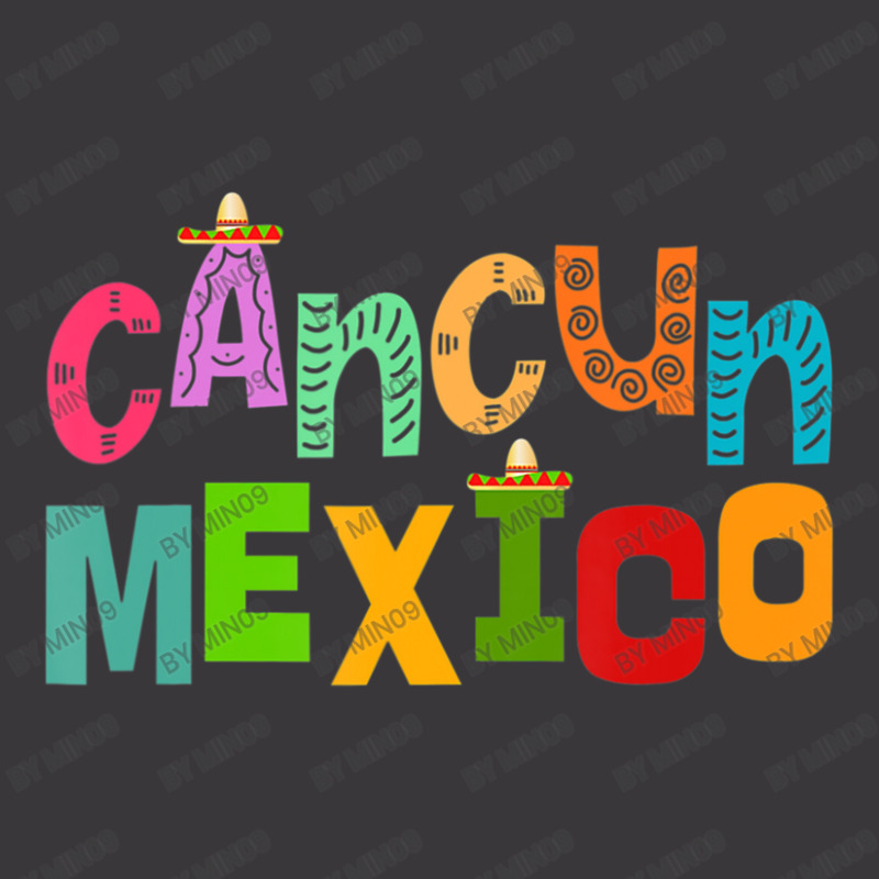 Cancun Mexico Sombrero Colorful Typography Ladies Curvy T-Shirt by Min09 | Artistshot