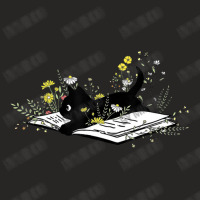 Cat Cute Book Flower Plant Lover Book Lover Cat Kitty Kitten Ladies Fitted T-shirt | Artistshot