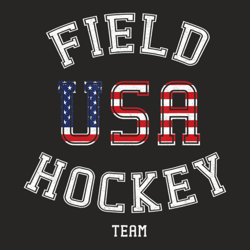 American Flag Usa Field Hockey Player Gift Ladies Fitted T-Shirt by degreesgunner | Artistshot