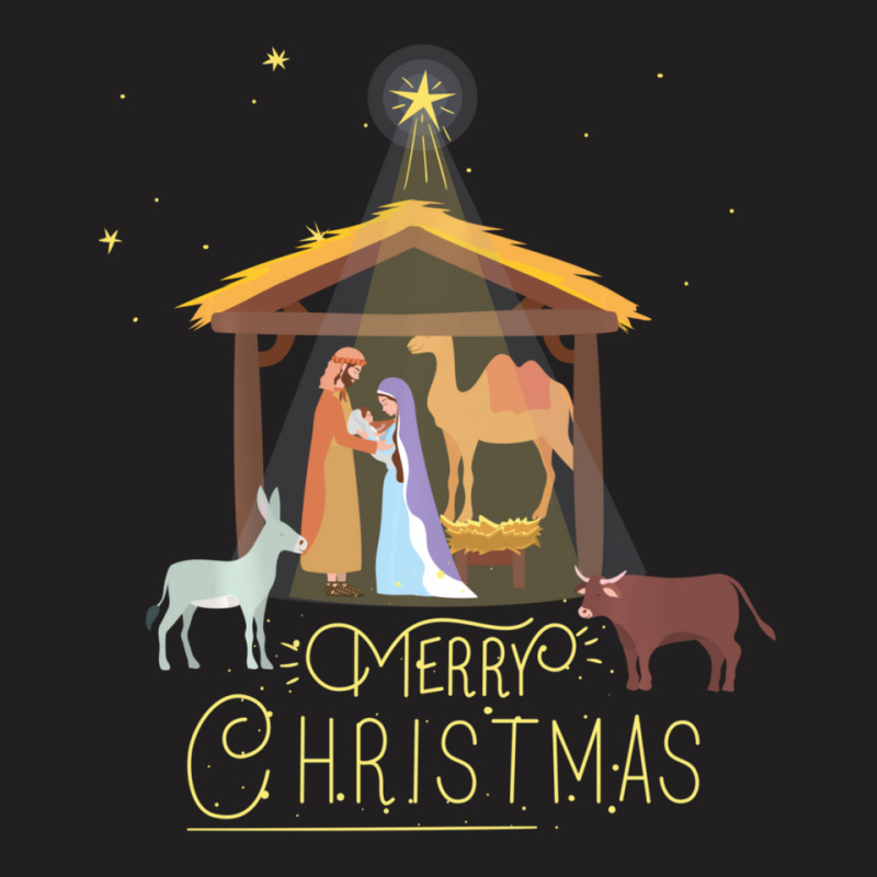 Merry Christmas Nativity Scene North Star Baby Jesus T-Shirt by behindcedar22 | Artistshot