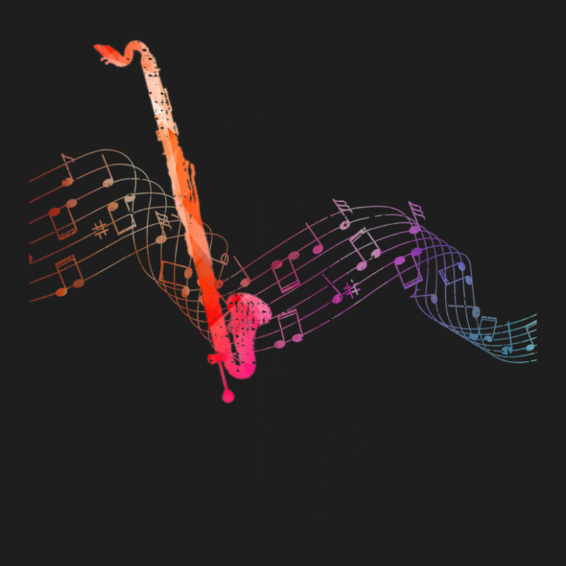 Colorful Bass Clarinet On Music Sheet Contrabass Clarinetist Classic T-shirt by Min08 | Artistshot