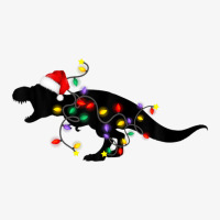 Dinosaur Christmas Lights Pajamas T Rex Xmas Family Boy Kids Ladies Fitted T-shirt | Artistshot