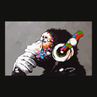 Banksy Dj Monkey Thinker With Headphones Scorecard Crop Tee | Artistshot