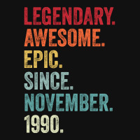 32nd Birthday Legendary Epic Awesome Since November 1990 Metal Print Horizontal | Artistshot