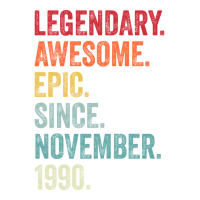 32nd Birthday Legendary Epic Awesome Since November 1990 Sticker | Artistshot