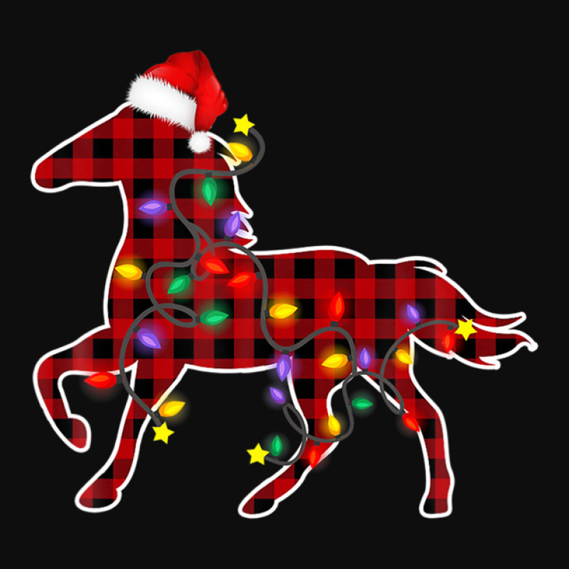 Red Plaid Horse Christmas Pajamas Xmas Lights Women Girl Boy Crop Top by rakinybluvic | Artistshot