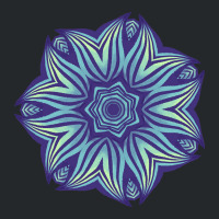 Abstract Flower Mandala Purple Blue Kaleidoscopic Art Crewneck Sweatshirt | Artistshot