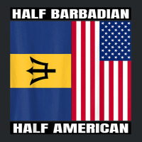 Half Barbadian & American Dna Heritage Usa And Barbados Flag T Shirt Crewneck Sweatshirt | Artistshot