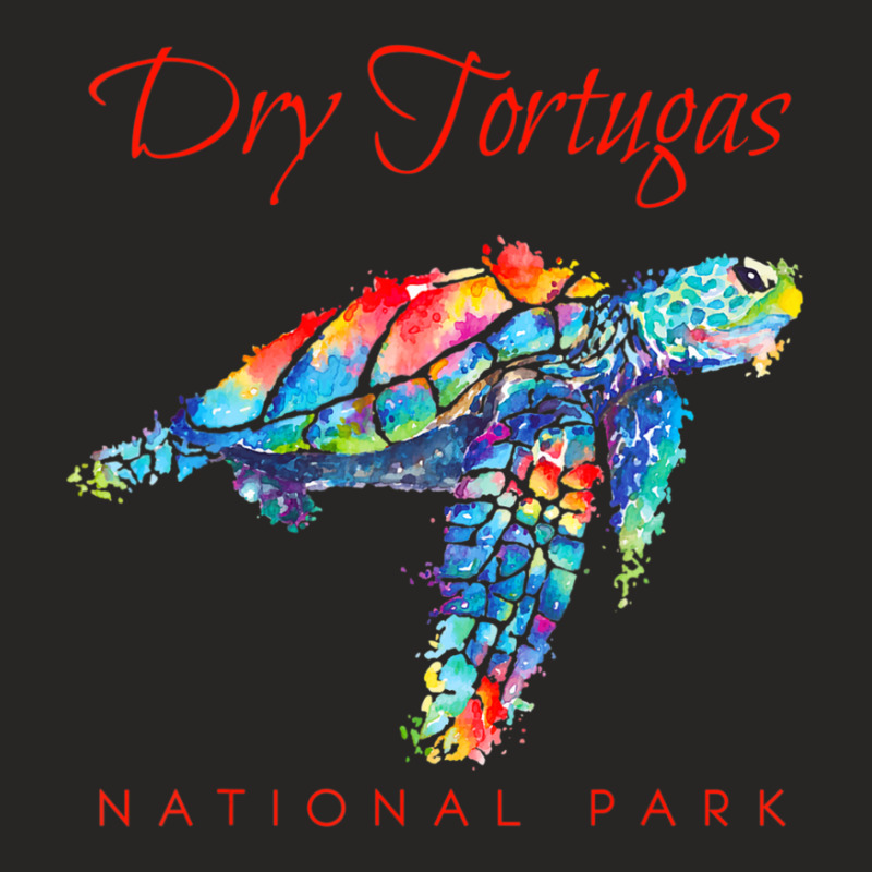 Dry Tortugas National Park Watercolor Sea Turtle Ladies Fitted T-Shirt by Min06 | Artistshot