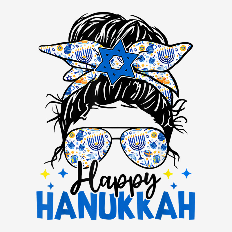 Happy Hanukkah Messy Bun Hair Xmas Jewish Holiday T Shirt Graphic T-shirt | Artistshot