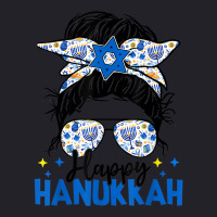 Happy Hanukkah Messy Bun Hair Xmas Jewish Holiday T Shirt Unisex Sherpa-lined Denim Jacket | Artistshot